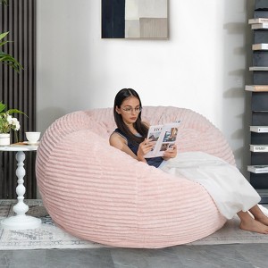 Hooseng 6FT Giant Beanbag Chairs with Memory Foam Filled, Ultra Soft Lazy Sofa for Living Room Bedroom, Grey - 1 of 4