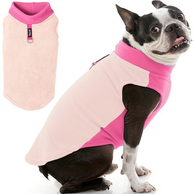 Gooby Half Stretch Fleece Vest Dog Sweater Peach, Medium