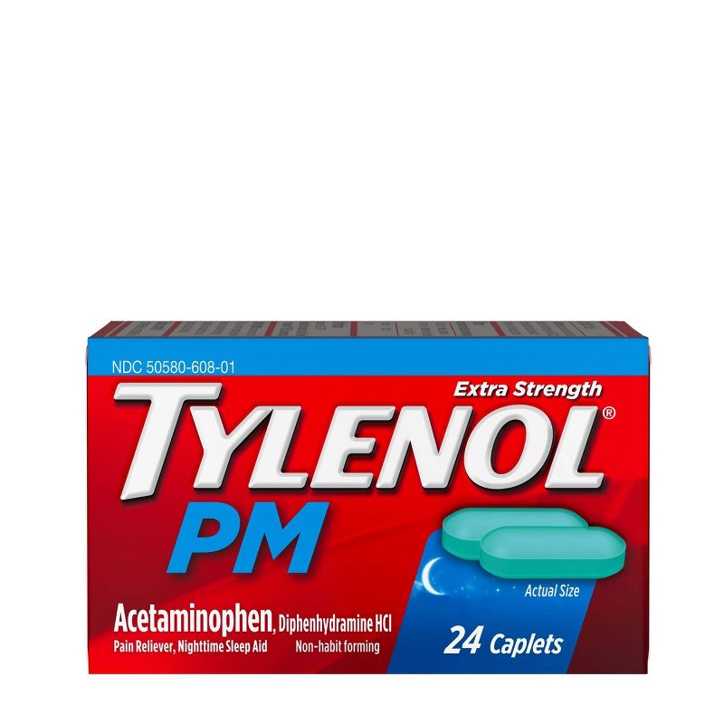 Tylenol PM Extra Strength Pain Reliever & Sleep Aid Caplets - Acetaminophen, 3 of 10
