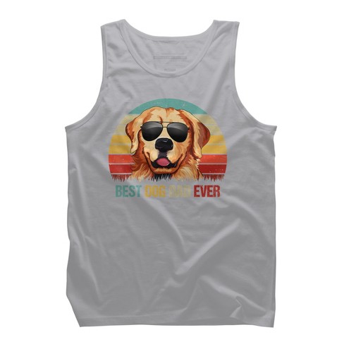 Men's Design By Humans Best Dog Dad Ever Golden Retriever By LuckyCharm99 Tank Top - image 1 of 2