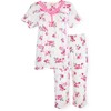 JEFFRICO Pajamas For Women Capri Set Sleepwear Soft Pajamas Short Sleeve Pajama Sleepshirt With Capri Pants - 2 of 4
