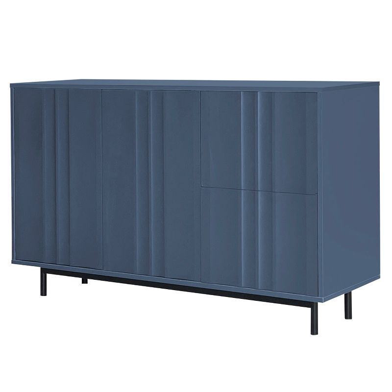 2-Door Wave Pattern Sideboard with 2 Drawers, Storage Cabinet with Adjustable Shelves 4M - ModernLuxe, 4 of 11