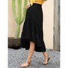 Coolmee Women's Maternity Maxi Skirt High Waist Boho Floral Fashion Ruffle Casual Flowy Swing Pleated A Line Long Skirts - 4 of 4