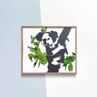Gulches Koala Moss Metal Wall Art - Adorable Eco-Friendly Decor for Nature Lovers