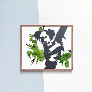 Gulches Koala Moss Metal Wall Art - Adorable Eco-Friendly Decor for Nature Lovers - 1 of 4