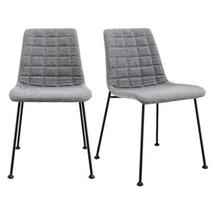 HomeRoots Set of Two Gray And Black Upholstered Fabric Dining Side Chairs - 1 of 4