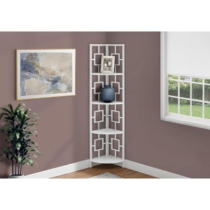 Kumasinova 60"/62" 4-Tier Corner Bookshelf,Black Metal Bookcase with Transitional Square Design/X-Design,Modern Book Shelves for Bedroom,Office - 1 of 4