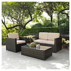 Palm Harbor 3pc All-Weather Wicker Patio Seating Set - Crosley - 1 of 1