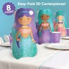 Big Dot of Happiness 8 Count Mermaid Characters 3D Centerpiece Table Decorations, Freestanding Mermaid Centerpieces for Girls' Birthday Party Decor - 4 of 4