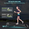 Treadmill, Foldable Walking Pad Treadmill 2.75HP – 15° Incline, Under Desk Design with Handlebar, LED Display & Remote for Home/Office - 3 of 4