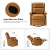 Favonius Wooden Upholstery Genuine Leather Swivel Rocker Recliner with Nailhead Trim for Bedroom and Living Room| ART OF LIVING DESIGNS - 3 of 4