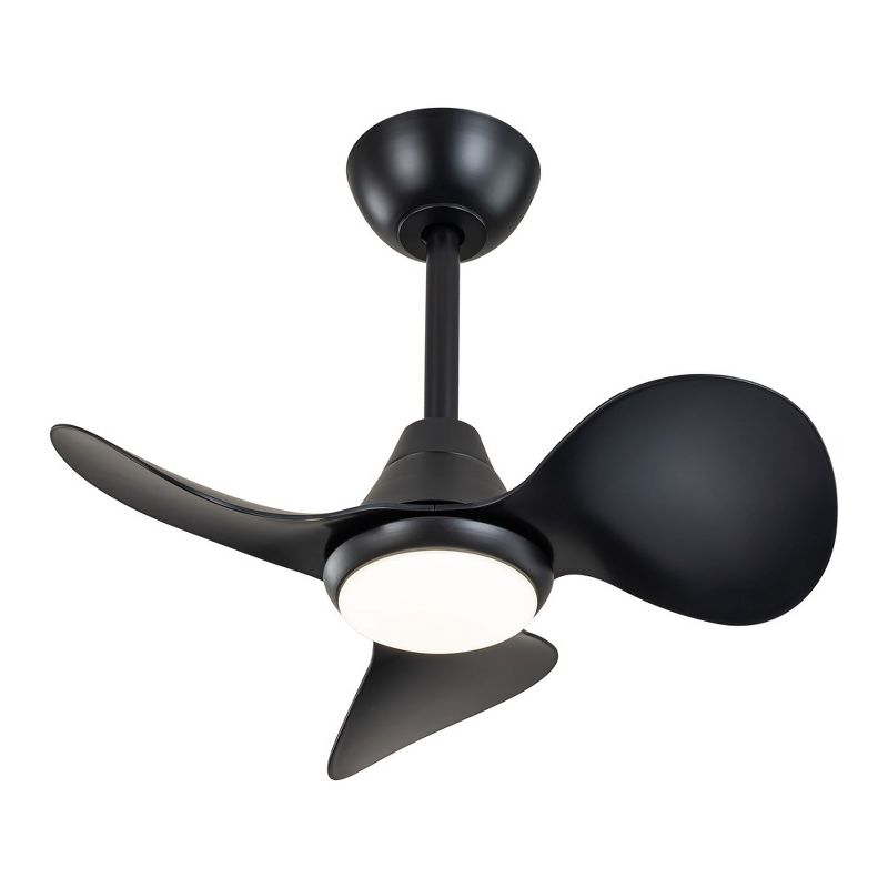 C Cattleya 24 in. Color Changing 3000K/4000K/5000K LED Black Indoor Ceiling Fan with Light Kit and Remote Control, 1 of 7