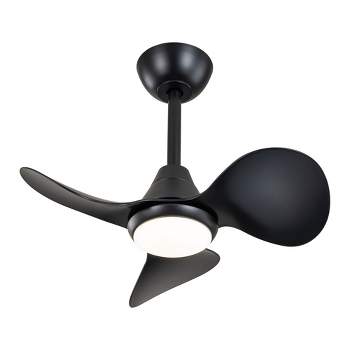 C Cattleya 24 in. Color Changing 3000K/4000K/5000K LED Black Indoor Ceiling Fan with Light Kit and Remote Control