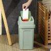 LunaLulinlk Green Small 4 Gallon Trash Can with Twist Top Lid for Office, Bedroom, Bathroom, Dormitory, Portable Trash Can Wastebasket - 2 of 4
