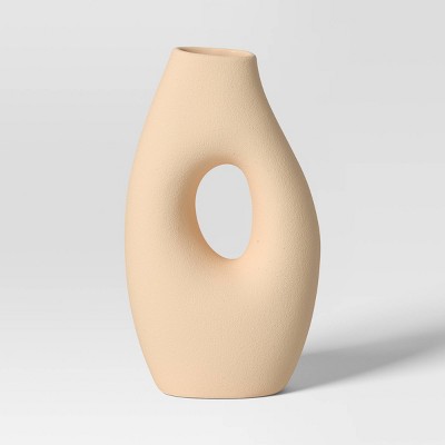 Ceramic Organic Modern Ring Vase - Threshold™: Hand Wash, Tabletop Decor, Watertight Novelty Vase