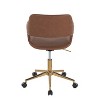 TiramisuBest Contemporary Brown Faux Leather Task Chair with Adjustable Height, Swivel, Cushioned Seat, Backrest, Gold 5 - Star Base & Casters - 4 of 4