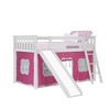 Max & Lily Twin Loft Bed, Solid Wood Low loft Bunk beds for Kids with Slide and Curtain - 2 of 4