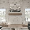 ALOADECOR Modern Farmhouse Black Candelabra Chandelier Round Rustic Industrial Candle Pendant Lighting For Living Room and Dining Room - 2 of 4