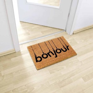 Evideco French Home Goods Sheltered Printed Front Door Mat Coir Coco Fibers Rug 24x16 - 1 of 4
