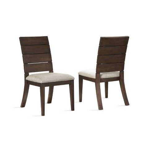 Set Of 2 18 Elora Ladder Back Side Chair Dark Oak Steve Silver