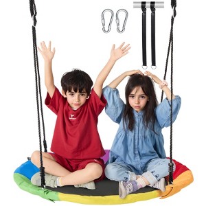 VEVOR Tree Swing, 40 Inch Saucer Swing, 750lbs Weight Capacity, 900D Oxford Fabric Swing Seat with 2 Tree Hanging Straps - 1 of 4
