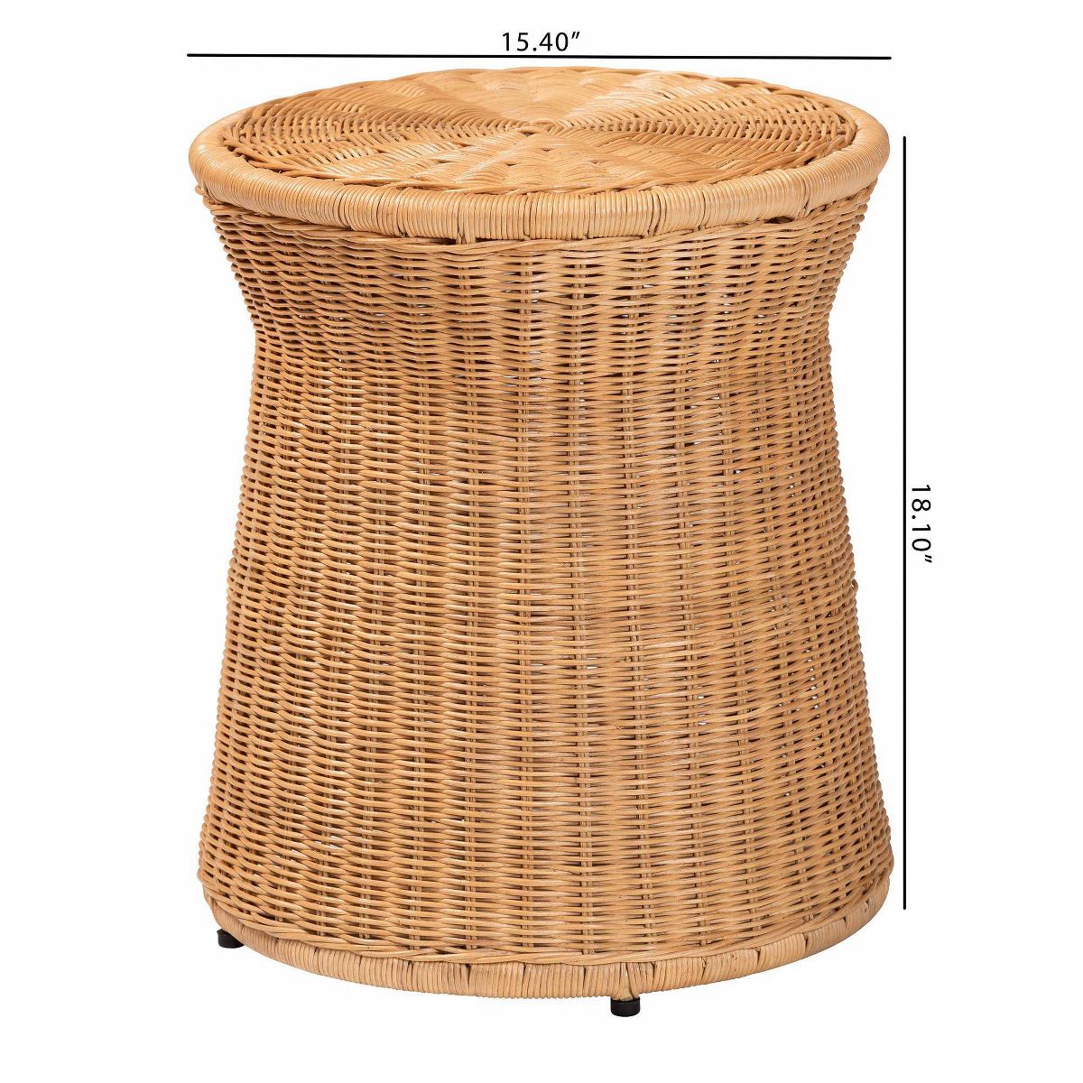 bali & pari Caroline Round Natural Rattan End Table Light Honey - thumbnail 6