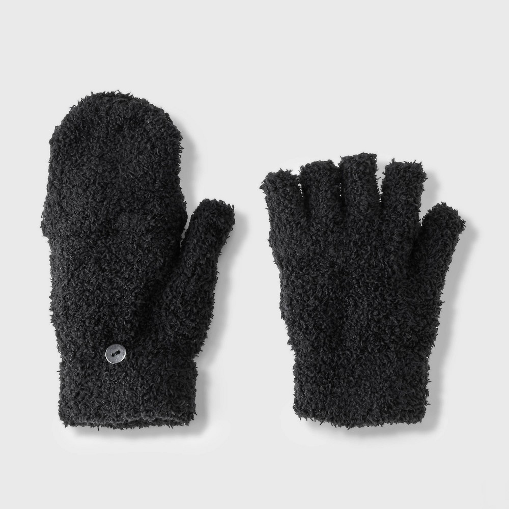 Girls' Knitted Convertible Cozy Gloves - Cat & Jack™ Black