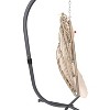 Emma and Oliver Awen Foldable Hanging Egg Chair with Woven Finish, Removable Cushions, and Included Stand for Indoor and Outdoor Use - 3 of 4