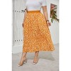 Coolmee Womens Plus Size Maxi Skirt Long Shirring Pleated Skirts Elastic High Waisted A Line Skirts - 2 of 4