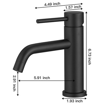 Matte Black Stainless Steel Single Handle Bathroom Faucet