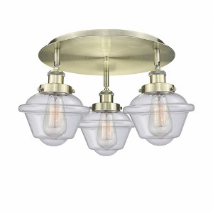 Oxford - 3 Light Flush Mount In Art Deco Style-8 Inches Tall and 18.25 Inches Wide - 1 of 1