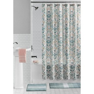 LunaLulinlk 15 Piece Shower Curtain Set, Blue/Multi - 1 of 4