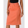 INSPIRE CHIC Women's Casual High Waist Back Slit Short Denim Skirts - 2 of 4