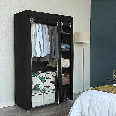 Fabric Wardrobe with Zipper, Shelves & Clothes Rail - Freestanding Closet for Bedroom/Dressing Room
