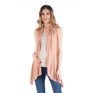 Maternity Draped Open Front Sleeveless Cardigan - 24seven Comfort Apparel™ - 1 of 3