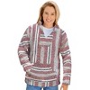 Collections Etc Cozy Baja Bordeaux Hooded Pullover with Front Pouch Pocket - 2 of 4