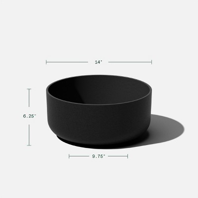 Black Round Plastic-Stone Composite Indoor/Outdoor Planter