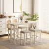 Modern 5-Piece Dining Table Set With 4 Upholstered Stools, Power Outlets, Dining Table Set For Family Or Friends - 2 of 4