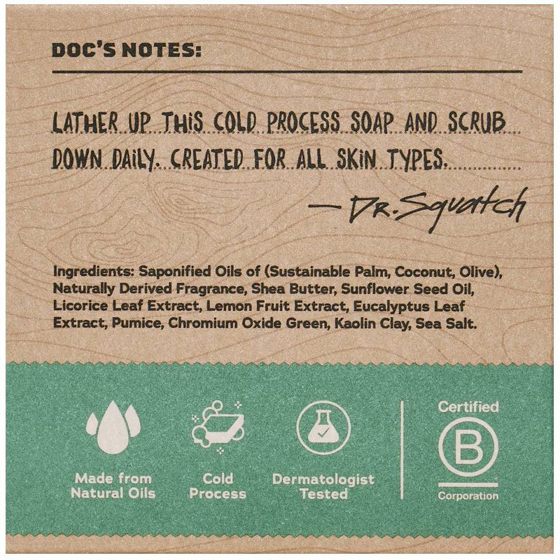DR. SQUATCH Men&#39;s All Natural Bar Soap - Rainforest Rapids - 5oz, 2 of 11