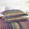 Marcielo 3 Piece 100% Cotton Striped Quilt Bedspread Set CP324 Purple King - 4 of 4
