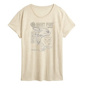 Women's - How to Train Your Dragon - Night Fury Research Short Sleeve Graphic T-Shirt - 1 of 3