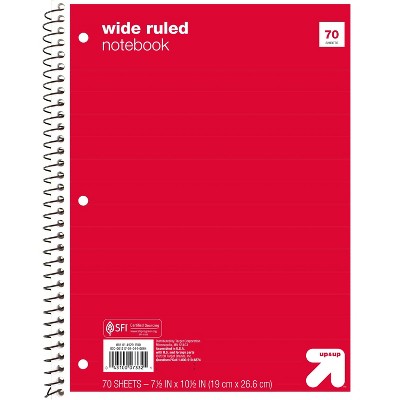 Photo 1 of [10 Pack] Wide Ruled 1 Subject Flexible Paperboard Cover Spiral Notebook - up & up™