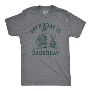 Mens Saturday Is Dadurday T Shirt Funny Housework Yard Lawn Care Dad Joke Tee For Guys - Crazy Dog Men's T Shirt - 1 of 4