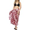 LA LEELA Women's Swim Summer Beach Dress Pareo Summer Bikinis Sarongs Bikini Beachwear Vacation Long Beach Wraps for Women One Size Red, Floral - 4 of 4