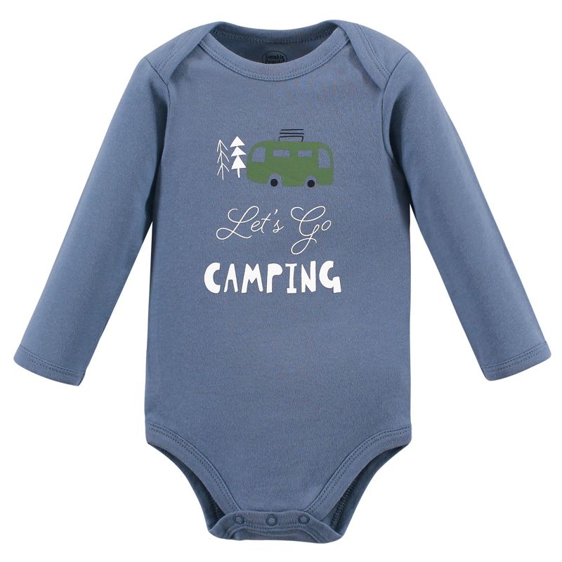 Luvable Friends Baby Boy Cotton Long-Sleeve Bodysuits 5pk, Camping, 3 of 8