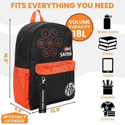 Dragon Ball Z Dragon Ball Line Art 16.5" Adult Black & Orange Backpack — фото 3