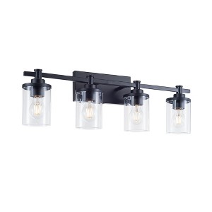 4-Light E26 Bulb Vanity Lights,Matte Black Bathroom Vanity Light Fixtures with Clear Glass, Wall Lamp for Bathroom - 1 of 1