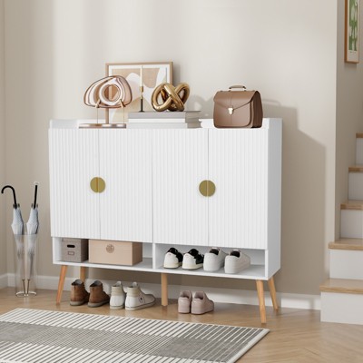 ELECWISH Large Modern Shoe Cabinet Organizer With Doors for Closet, Entryway