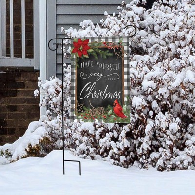 Merry Little Christmas Double-Sided Checkered Garden Flag
