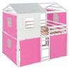 Twin/Full Size Bunk Wood House Bed with Tent, Fun Playhouse Design for Kids - ModernLuxe - 4 of 4